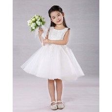 Inexpensive A-Line Knee Length Embroidery Flower Girl Dresses