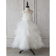 Stunning A-Line Floor Length Ruffle Skirt Flower Girl Dresses