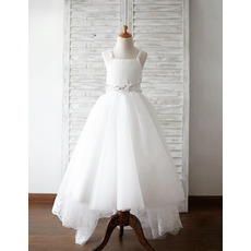 Discount Straps Floor Length High-Low Organza Flower Girl Dresses