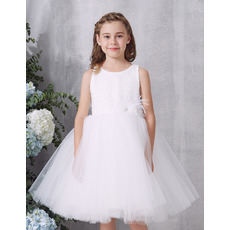 2019 New Style Ball Gown Knee Length Organza Flower Girl Dresses