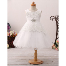 Stunning A-Line Sleeveless Knee Length Organza Flower Girl Dresses