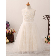 Adorable A-Line Floor Length Lace Flower Girl Dresses for Wedding