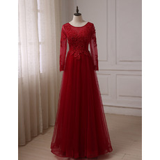 Elegant Floor Length Prom/ Party/ Formal Dresses with Long Sleeves
