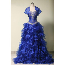 Affordable Sweetheart Ruffle Skirt Prom/ Quinceanera Dress with Jacket