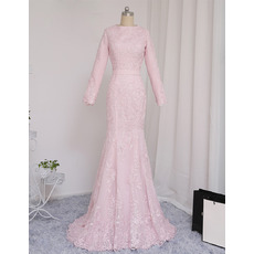 Mermaid Floor Length Prom/ Formal Dresses with Long Sleeves