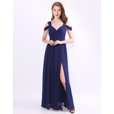 Sexy Floor Length Chiffon Evening/ Prom/ Formal Dresses with Straps