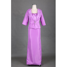 Custom Floor Length Satin Mother Dresses with Jackets for Wedding