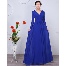 Custom Floor Length Chiffon Mother Wedding Dresses with Long Sleeves