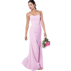 Discount Spaghetti Straps Floor Length Satin Bridesmaid Dresses