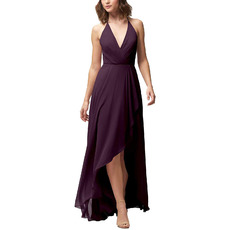 Discount V-Neck Spaghetti Straps High-Low Chiffon Bridesmaid Dresses