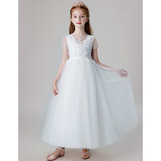 Affordable A-Line Ankle Length Organza First Communion Dresses