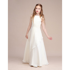 Long Chiffon Flower Girl Dresses/ Junior Bridesmaid Dresses