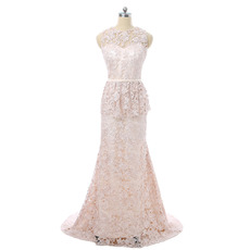 Elegant A-Line Sleeveless Floor Length Lace Mother Dresses with Belts