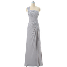 Discount A-Line One Shoulder Floor Length Chiffon Mother Dresses