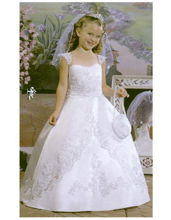 Discount Ball Gown Full Length Satin First Holy Communion Dresses