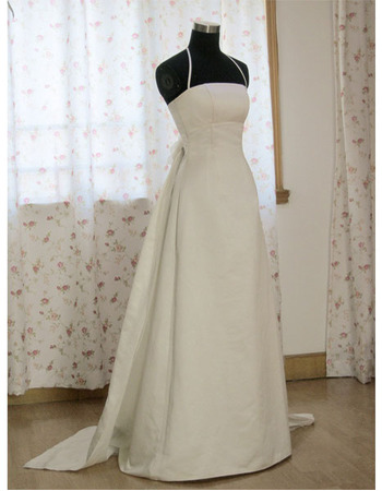 New Style Stunning and Graceful Chic A-Line Shoulder-Strap Court train Satin Organza Dress for Bride/Bridal Gown
