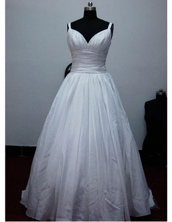 New Style Simple but Elegant A-Line Sweetheart Court train Satin Taffeta Dress for Bride/Bridal Gown