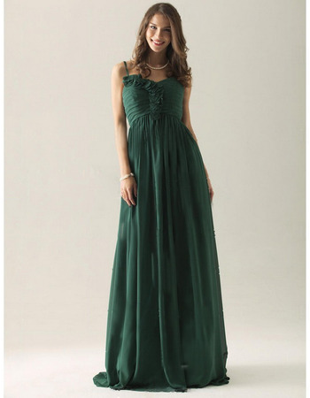 Spaghetti Straps Chiffon Floor-Length Bridesmaid/ Wedding Party Dresses