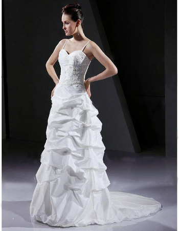 Column/Sheath Spaghetti Straps Court Train Satin Prom Evening Wedding Dress