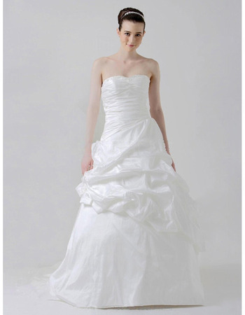 Ball Gown Sweetheart Chapel Train Taffeta Wedding Dress