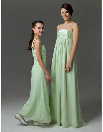 Affordable Empire Strapless Chiffon Floor Length Bridesmaid Dresses