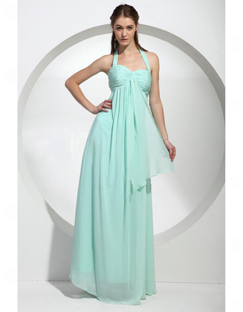 Affordable Sexy Empire Halter Chiffon Floor-Length Bridesmaid Dresses