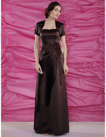 A-Line Sweetheart Floor Length Satin Mother of the Bride Dresses with Jackets