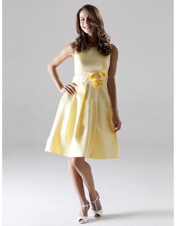 Discount Stylish Satin Knee Length Bridesmaid/ Wedding Party Dresses