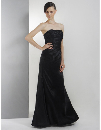 Sheath/ Column Strapless Floor-Length Satin Winter Bridesmaid Dresses