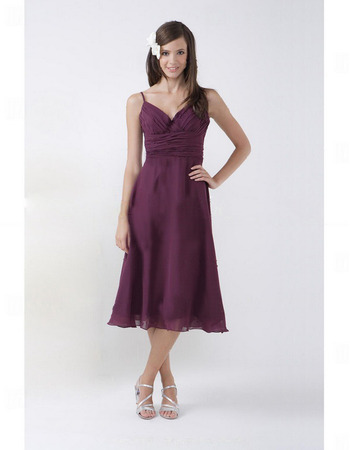 Discount Spaghetti Straps Sweetheart Short Chiffon Bridesmaid Dresses