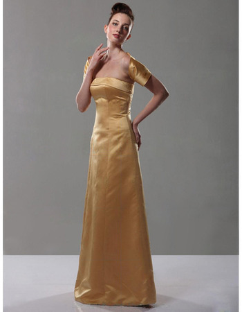 Winter Strapless Floor-Length Satin Bridesmaid Dresses with Wraps