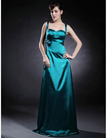 Spaghetti Straps Floor-Length Elastic Satin Winter Bridesmaid Dresses