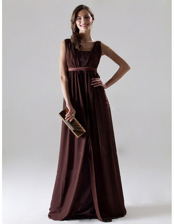 Empire V-Neck Sleeveless Floor-Length Chiffon Bridesmaid/ Mother of the Bride Dresses