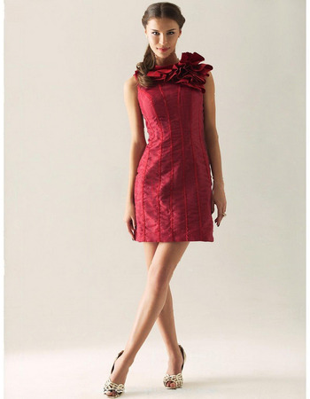 Sheath/ Column Bateau Neckline Short/ Mini Taffeta Cocktail Dress