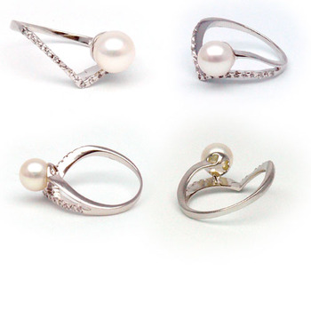 White 7.0mm Freshwater Pearl Ring