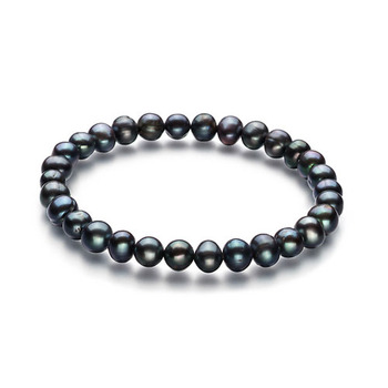 Black 6-7mm Freshwater Pearl Bracelet