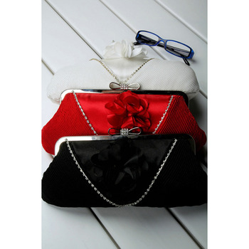 Satin Evening Handbags/ Clutches/ Purses with Flower