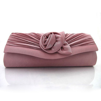 Satin Evening Handbags/ Clutches/ Purses with Flower