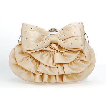 Satin Evening Handbags/ Clutches/ Purses with Bowknot