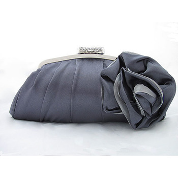 Satin Evening Handbags/ Clutches/ Purses with Flower