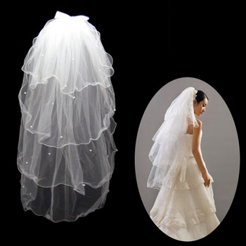 1 Layer Tulle Wedding Veil with Beading