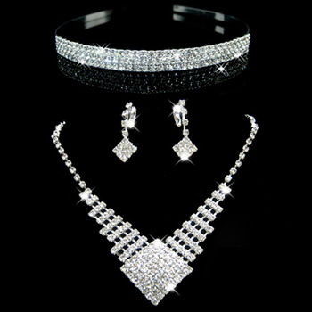 Crystal Earring Necklace Tiara Set Wedding Bridal Jewelry Collection