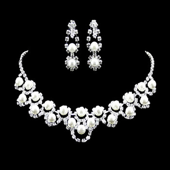 Crystal Earring Necklace Set Wedding Bridal Jewelry Collection