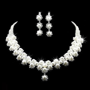 Crystal Earring Necklace Set Wedding Bridal Jewelry Collection