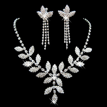 Crystal Earring Necklace Set Wedding Bridal Jewelry Collection