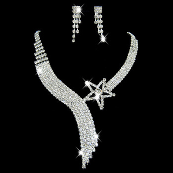 Crystal Earring Necklace Set Wedding Bridal Jewelry Collection