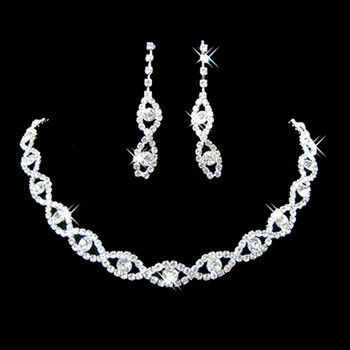 Crystal Earring Necklace Set Wedding Bridal Jewelry Collection