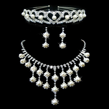 Crystal Earring Necklace Tiara Set Wedding Bridal Jewelry Collection