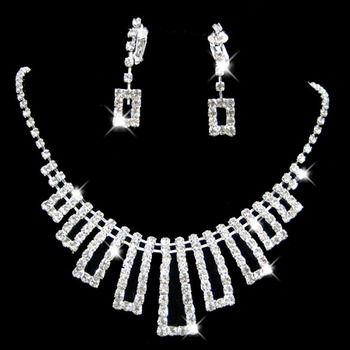 Crystal Earring Necklace Set Wedding Bridal Jewelry Collection