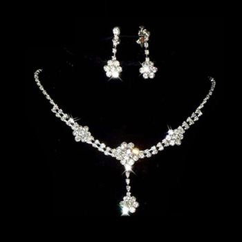 Crystal Earring Necklace Set Wedding Bridal Jewelry Collection